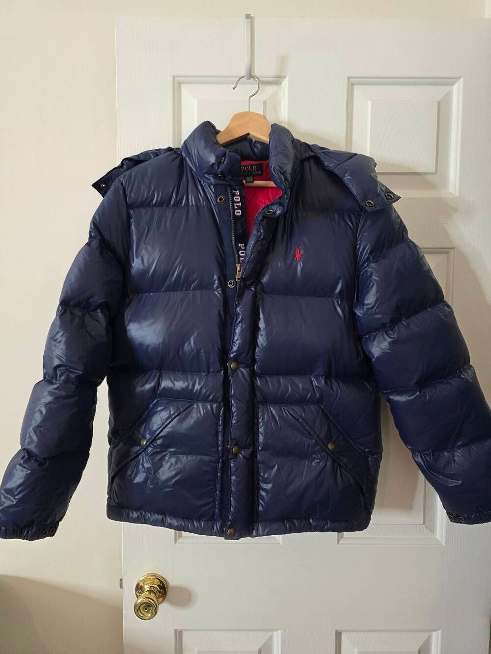 Polo by Ralph Lauren Navy Puffer Jacket with Red Lining XL (18-20)